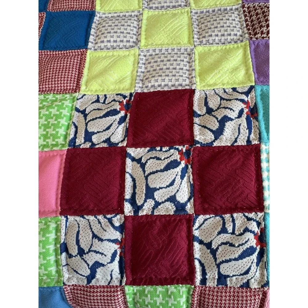 Vintage Quilt Polyester Patchwork 83 X 90
